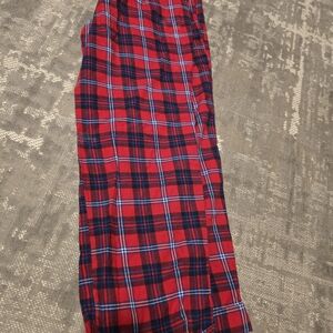 Abercrombie & Fitch Red and Navy Plaid Pants